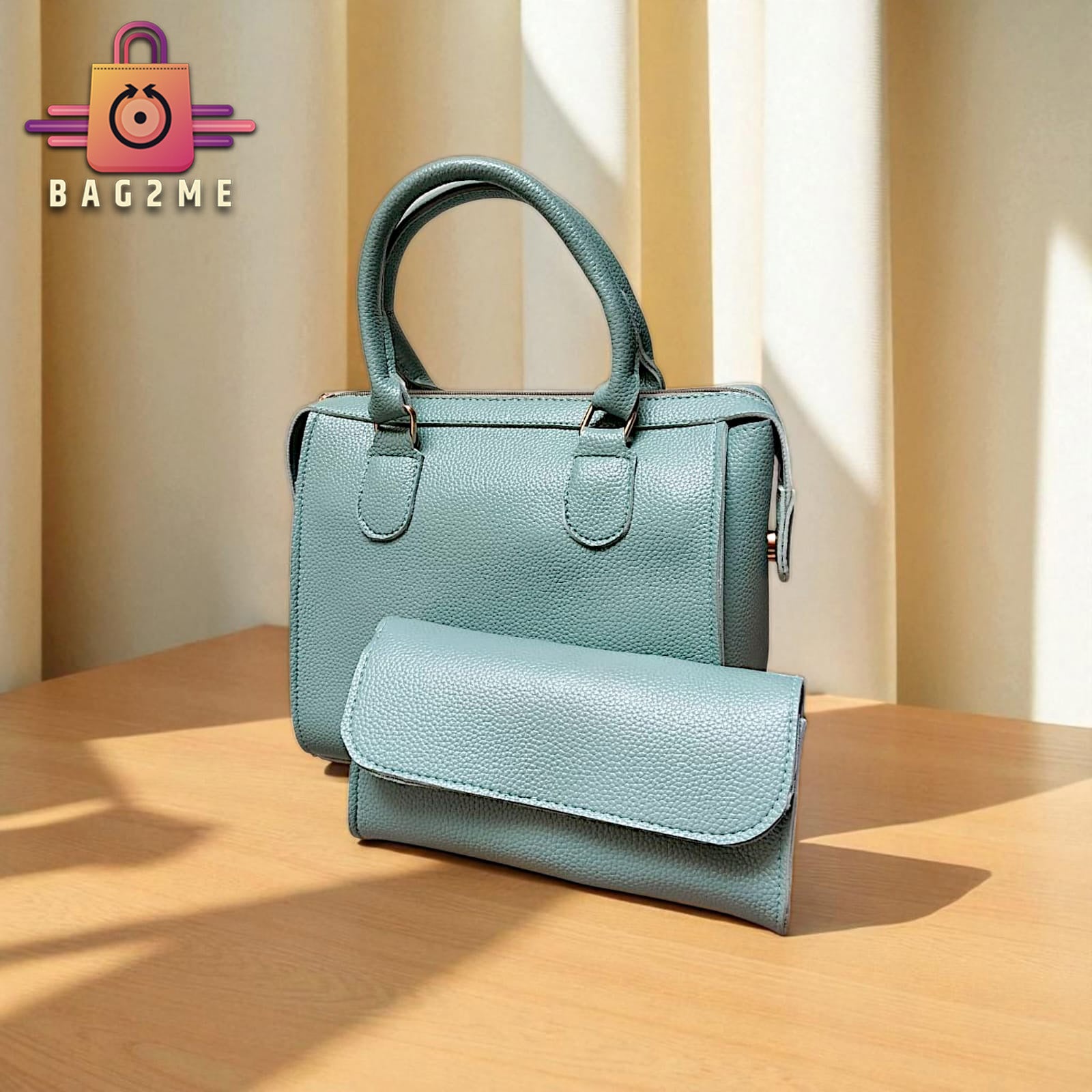 Top Handle Bag and Matching Wallet Set
