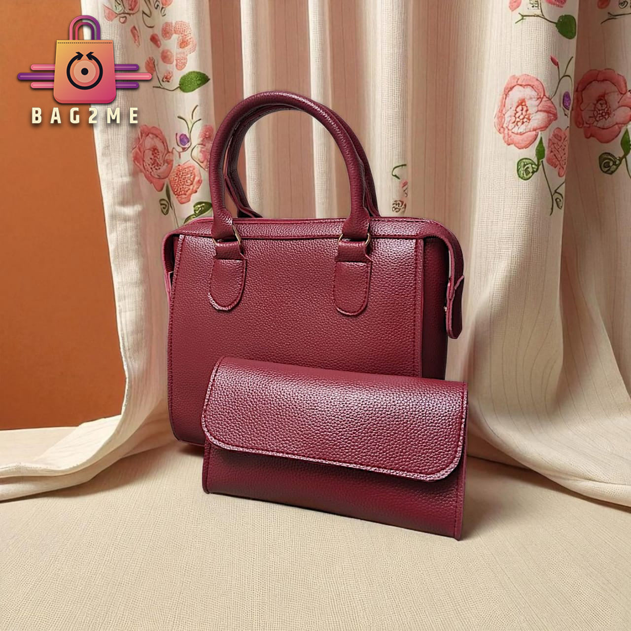 Top Handle Bag and Matching Wallet Set