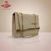 Elegant Croc-Textured Handbag with Gold Chain