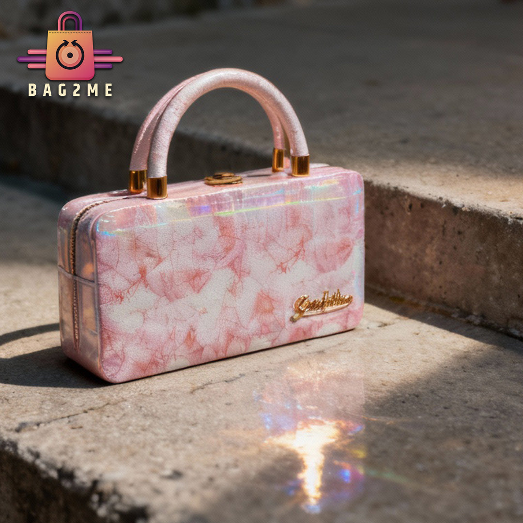 The Aurora Iridescent Top-Handle Box Bag