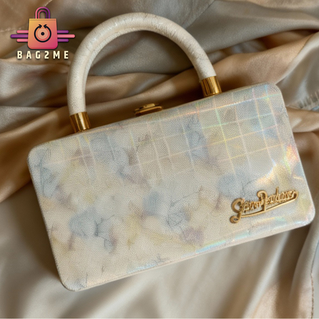 The Aurora Iridescent Top-Handle Box Bag