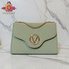 Classic Handbag with Gold Chain & V Emblem