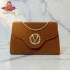 Classic Handbag with Gold Chain & V Emblem